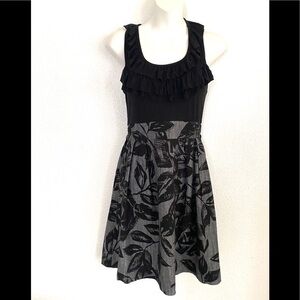 BeBop women’s black feather print dress -small